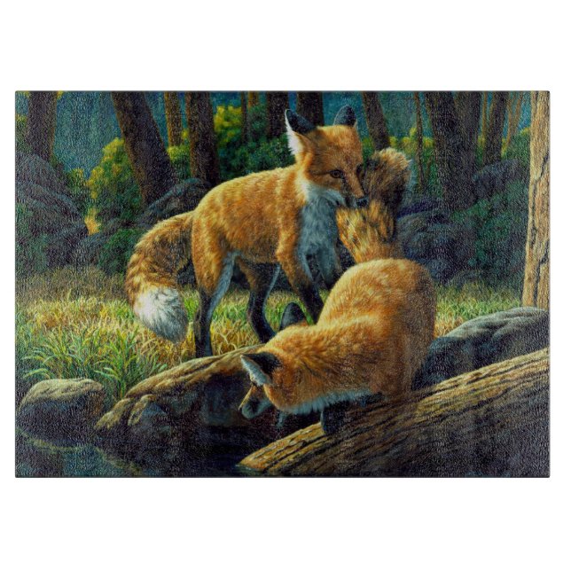 Tabla De Cortar Reproducción de Red Fox Pups (Anverso)