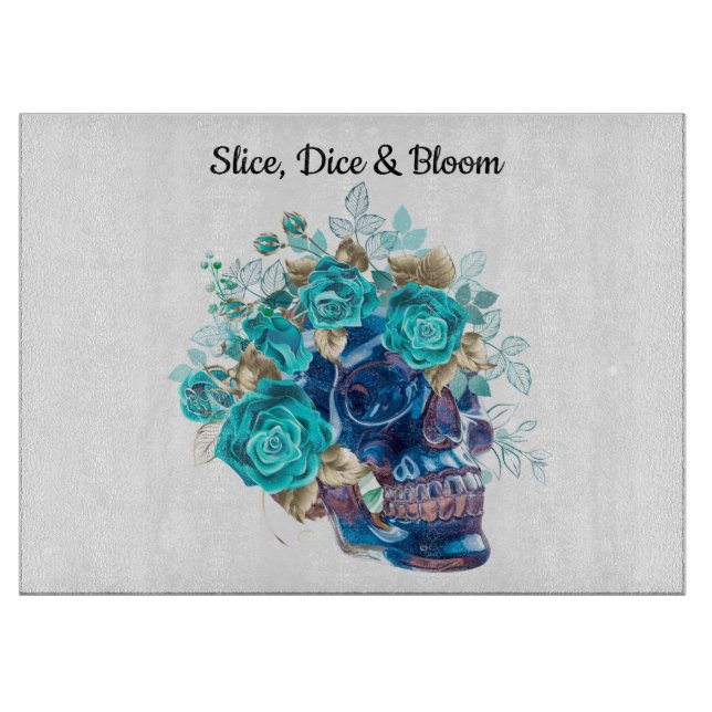 Tabla De Cortar Requiem Flor Azul (Anverso)