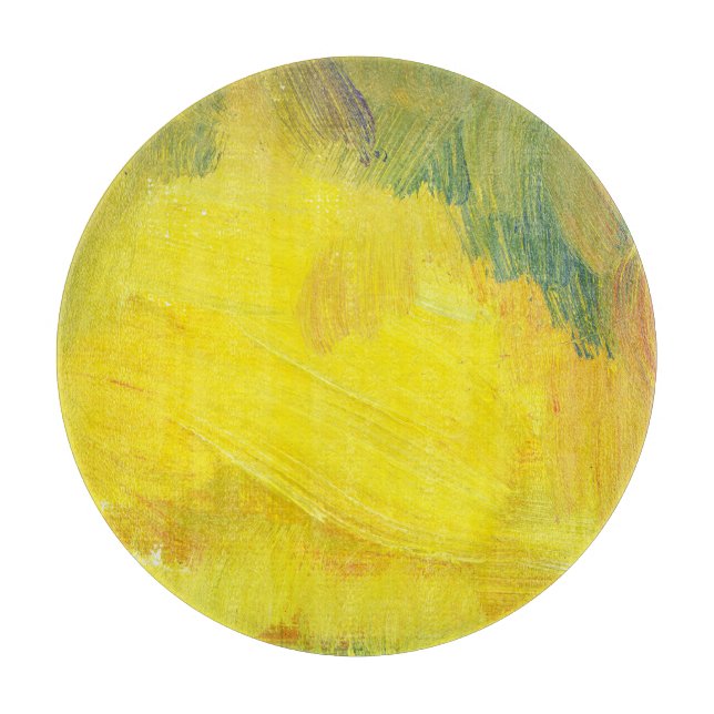 Tabla De Cortar Resumen Amarillo: Texturado, Mano Dibujada. (Anverso)