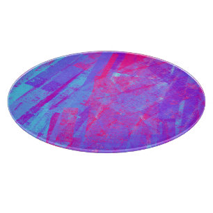 Tabla De Cortar Resumen azul Neon Pink & Aqua