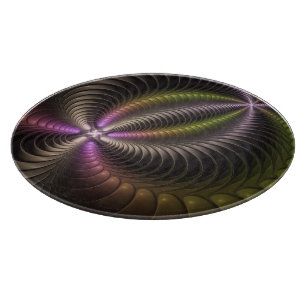 Tabla De Cortar Resumen brillante Trippy Colorido arte fractal 3D
