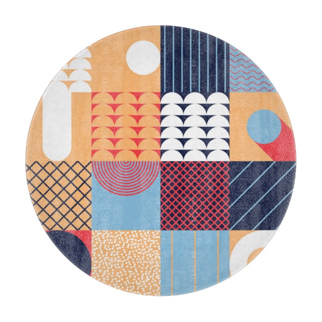 Tabla De Cortar Resumen de arte cuadrado: diseño geométrico. (Anverso)