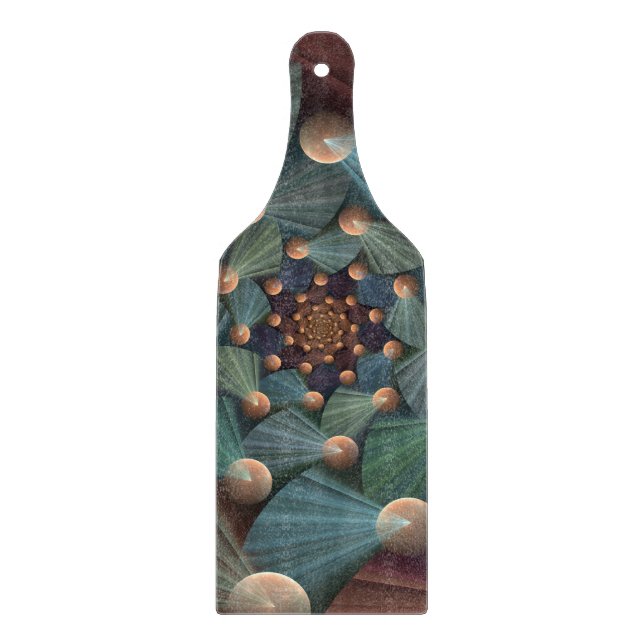 Tabla De Cortar Resumen de arte fractal con pizarra marrón profund (Anverso)