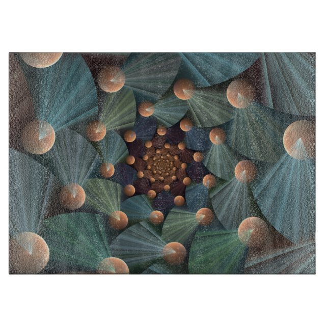 Tabla De Cortar Resumen de arte fractal con pizarra marrón profund (Anverso)