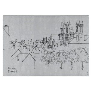 Tabla De Cortar Resumen de la Ciudad Nantes, Francia