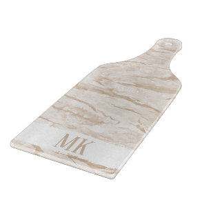 Tabla De Cortar Resumen de marble de color blanco y beige
