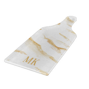 Tabla De Cortar Resumen de marble de color blanco y beige