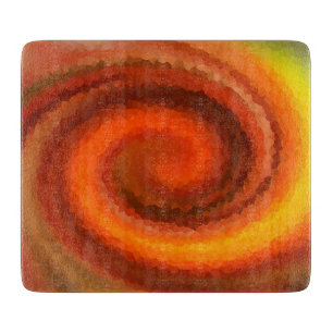 Tabla De Cortar Resumen de remojo líquido naranja fuego marrón mod