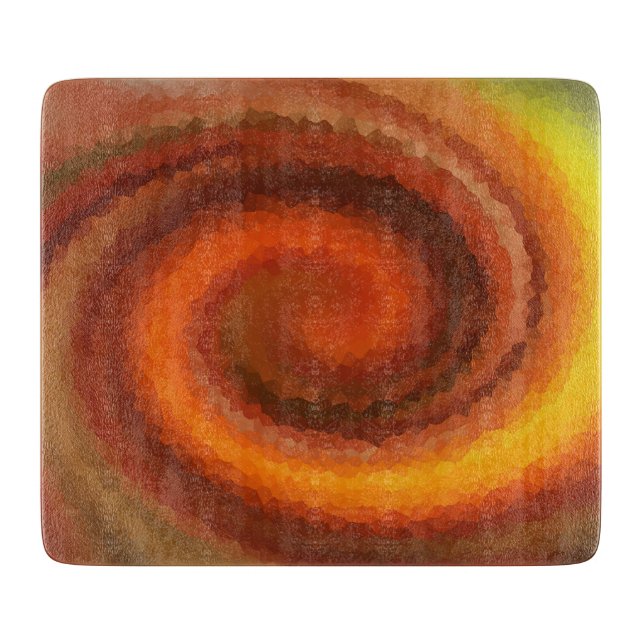 Tabla De Cortar Resumen de remojo líquido naranja fuego marrón mod (Anverso)