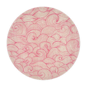 Tabla De Cortar Resumen de trazos ondulados, patrón vintage.