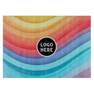 Tabla De Cortar Resumen de vibrantes olas de arcoiris | Añadir su