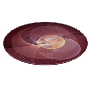 Tabla De Cortar Resumen Elegante Vino Moderno Arte Fractal Rojo