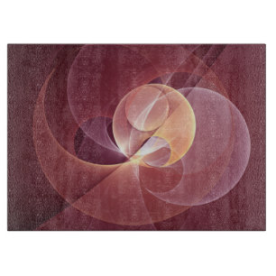 Tabla De Cortar Resumen Elegante Vino Moderno Arte Fractal Rojo