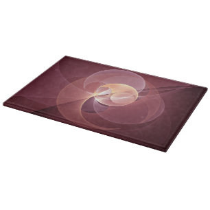 Tabla De Cortar Resumen Elegante Vino Moderno Arte Fractal Rojo