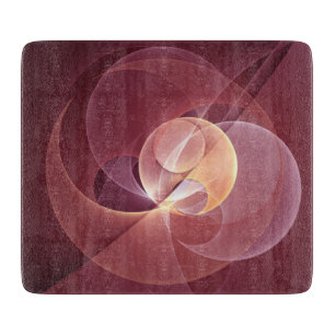 Tabla De Cortar Resumen Elegante Vino Moderno Arte Fractal Rojo