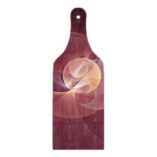 Tabla De Cortar Resumen Elegante Vino Moderno Arte Fractal Rojo