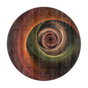Tabla De Cortar Resumen espiral 3D Colores cálidos Arte fractal mo