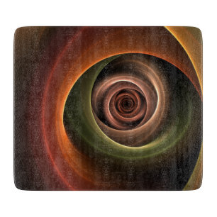 Tabla De Cortar Resumen espiral 3D Colores cálidos Arte fractal mo