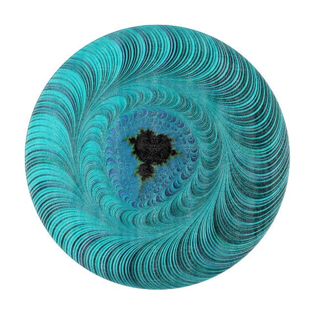 Tabla De Cortar Resumen fractal del remolque Turquoise Mandelbrot (Anverso)