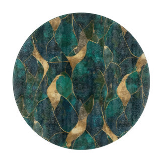 Tabla De Cortar Resumen geométrico de lujo redondo