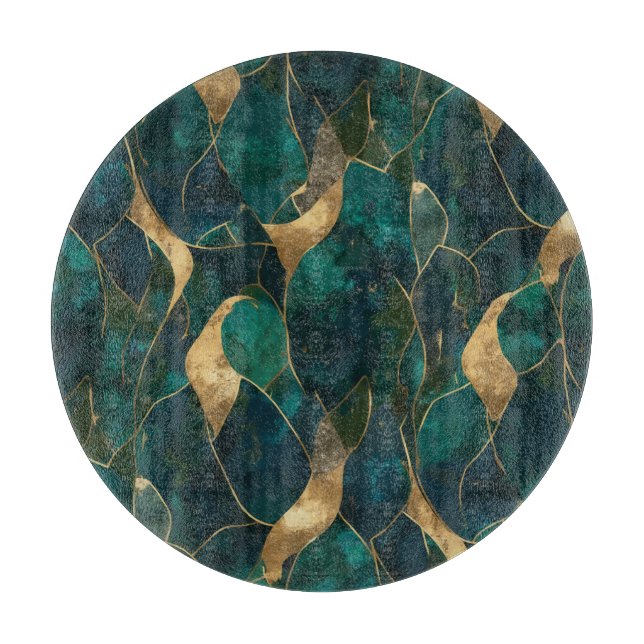 Tabla De Cortar Resumen geométrico de lujo redondo (Anverso)