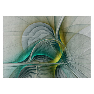 Tabla De Cortar Resumen hipnótico Fractal Verde azulado Turquesa d