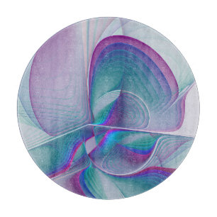 Tabla De Cortar Resumen moderno Arte fractal rosa azul turquesa ro