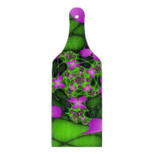 Tabla De Cortar Resumen moderno Flores fractales de color verde ne