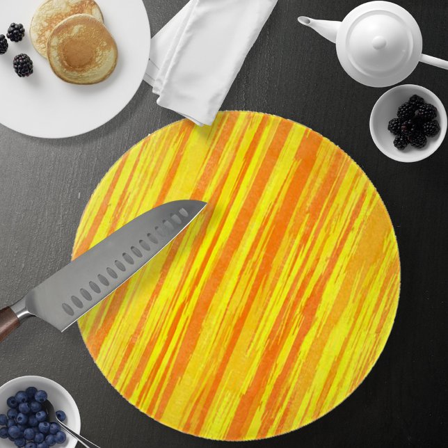 Tabla De Cortar Resumen Naranja De Textura De Madera Y Amarillo (Abstract Wood Texture Orange And Yellow Cutting Board by Looly Elzayat
)