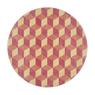 Tabla De Cortar Resumen Naranja Patrón de cubo rojo