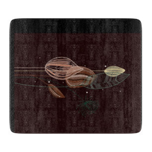 Tabla De Cortar Resumen Tulipanes rosados y dorados Minimalistas B