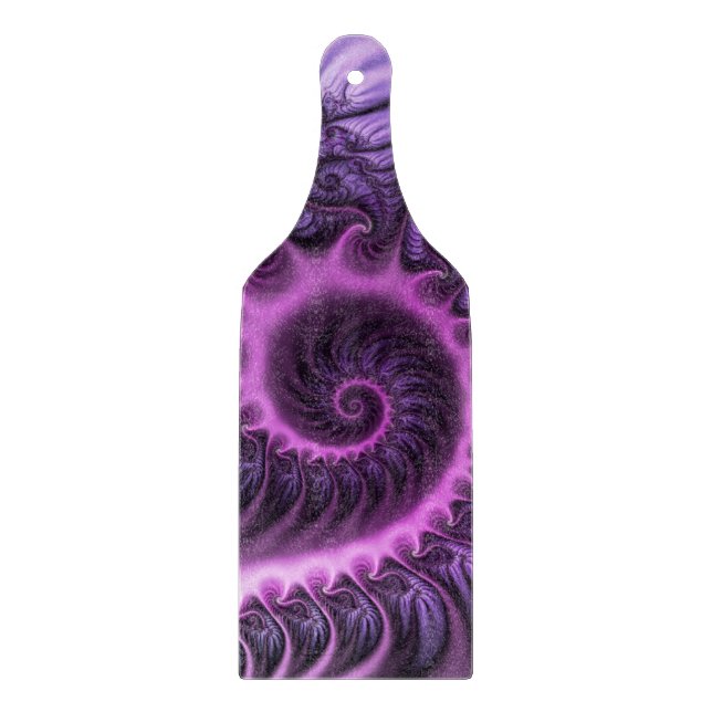 Tabla De Cortar Resumen Vivid Guay Pink Purple Fractal Art Spiral (Anverso)