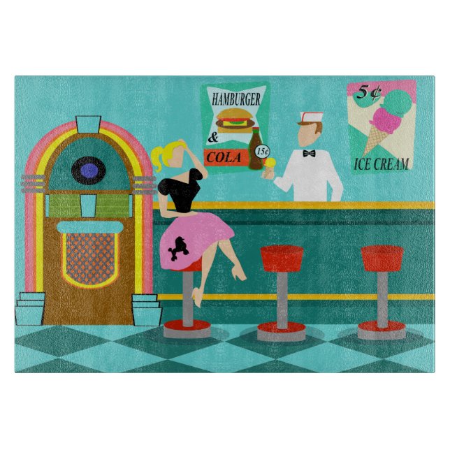 Tabla de cortar retra de la fuente de soda (Anverso)