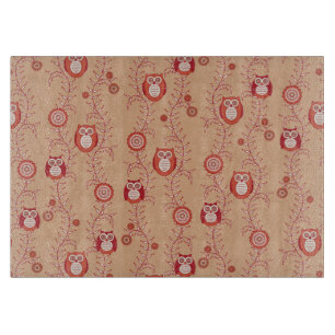 Tabla de cortar retra de los búhos