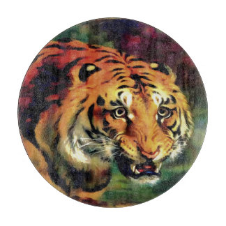 Tabla De Cortar Retrato artístico del tigre parpadeante
