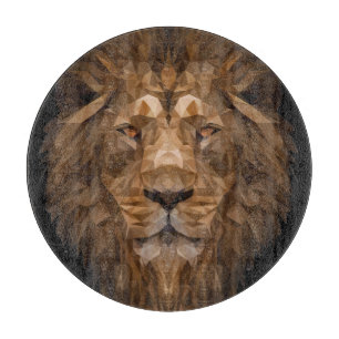 Tabla De Cortar Retrato de león geométrico