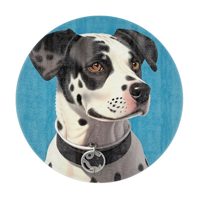 Tabla De Cortar Retrato de Perro Dálmata (Anverso)
