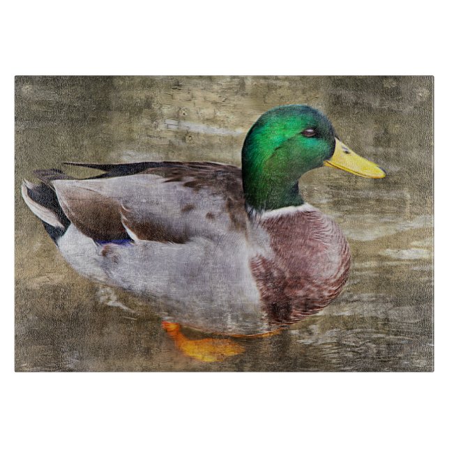 Tabla De Cortar Retrato de un mallard masculino (Anverso)