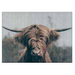 Tabla De Cortar Retrato de vaca Highland