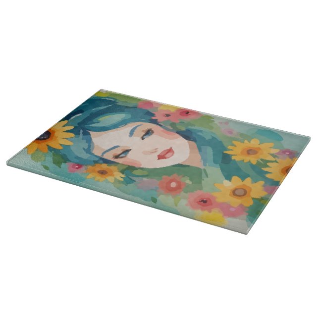 Tabla De Cortar Retrato Floral Daydream (Borde)