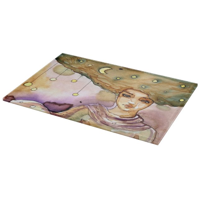 Tabla De Cortar Retrato y mujer abstractos del bonito (Borde)
