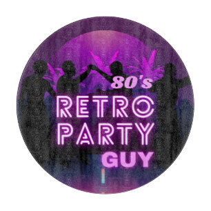 Tabla De Cortar Retro 80 Disco Dance Fiesta Neon Purple Funky