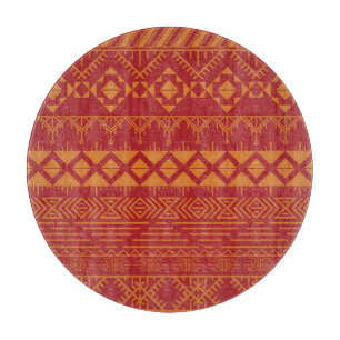 Tabla De Cortar Retro Azteca: Diseño de patrones de época.
