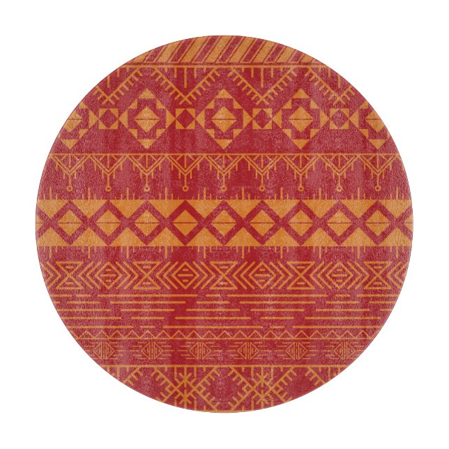 Tabla De Cortar Retro Azteca: Diseño de patrones de época. (Anverso)