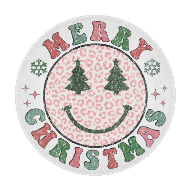 Tabla De Cortar Retro Merry Christmas Smile (Anverso)