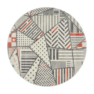 Tabla De Cortar Retro Patchwork: Resumen de diseño geométrico