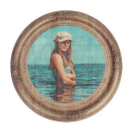 Tabla De Cortar Retro Retro Retrato de estilo Dorado