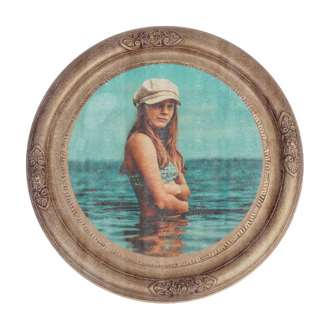 Tabla De Cortar Retro Retro Retrato de estilo Dorado (Anverso)