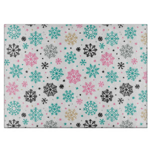 Tabla De Cortar Retro Snowflakes