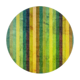 Tabla De Cortar Retro Vintage Verde Amarillo Rayas - Grunge 70